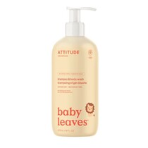 Dětské tělové mýdlo a šampon (2 v 1) ATTITUDE Baby leaves s vůní hruškové šťávy 473 ml
